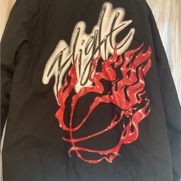 Nike Black Jacket with Red Flame Graphic